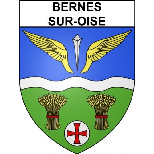 Bernes-Sur-Oise 95 Ville Stickers Blason Autocollant Adhésif - 12 Cm