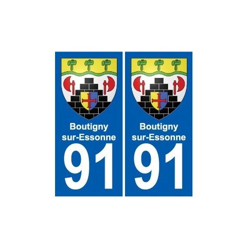 91 Boutigny-Sur-Essonne Blason Autocollant Plaque Stickers Ville - Droits