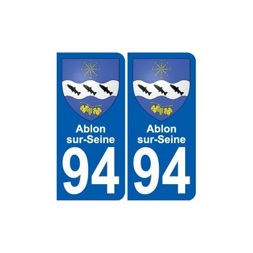 94 Ablon-Sur-Seine Blason Autocollant Sticker Plaque Immatriculation Ville - Arrondis