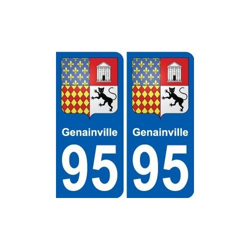95 Genainville Blason Autocollant Plaque Stickers Ville - Arrondis
