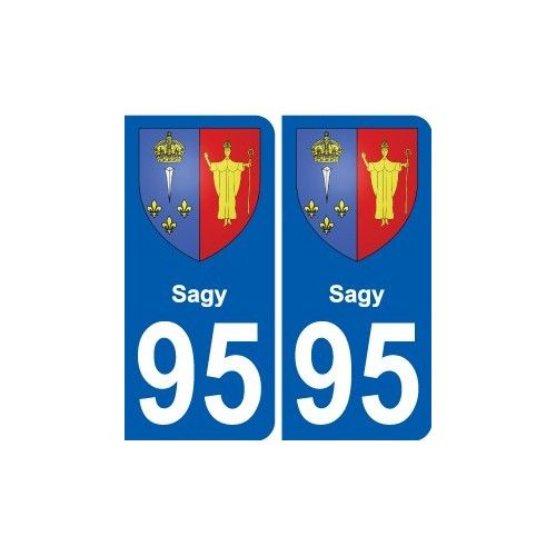 95 Sagy Blason Autocollant Plaque Stickers Ville - Arrondis