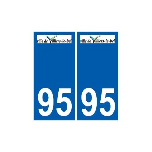 95 Villiers-Le-Bel Logo Autocollant Sticker Plaque Immatriculation Ville - Droits