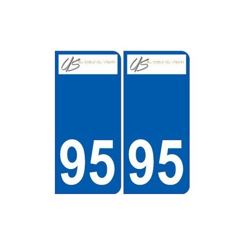 95 Us Logo Autocollant Sticker Plaque Immatriculation Ville - Arrondis