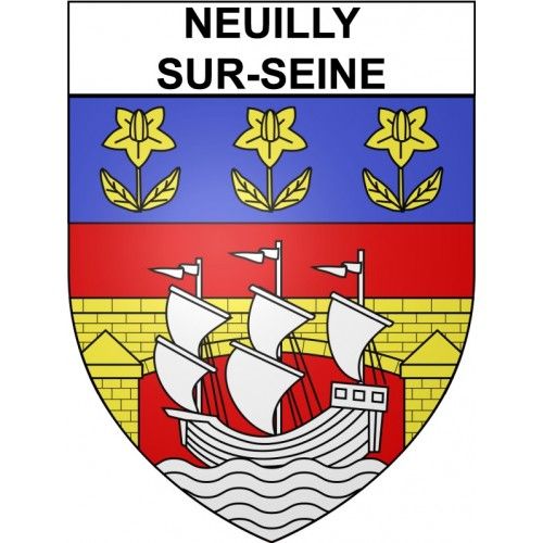 Neuilly-Sur-Seine 92 Ville Stickers Blason Autocollant Adhésif - 8 Cm