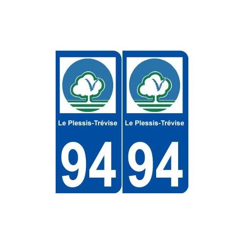 94 Le Plessis-Trévise Logo Autocollant Plaque Stickers Ville - Arrondis