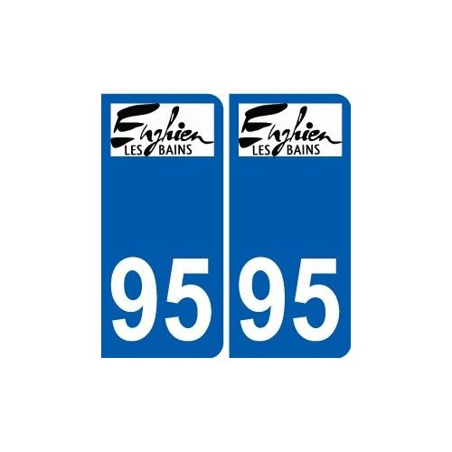 95 Enghien-Les-Bains Logo Autocollant Sticker Plaque Immatriculation Ville - Arrondis