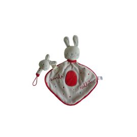 Doudou Lapin Plat Attache Tétine Cn Jemini