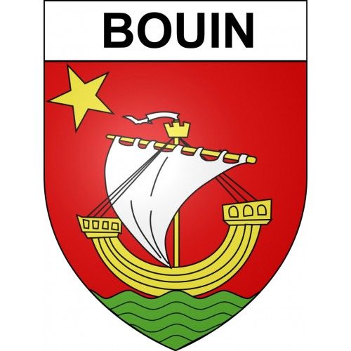 Bouin 85 Ville Sticker Blason Écusson Autocollant Adhésif - 12 Cm