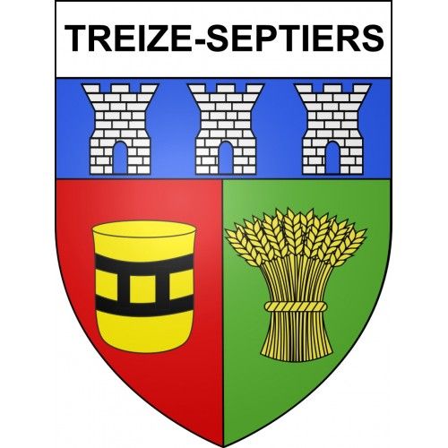 Treize-Septiers 85 Ville Sticker Blason Écusson Autocollant Adhésif - 8 Cm