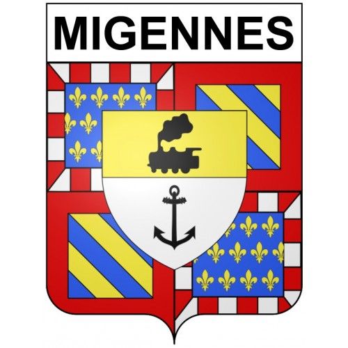 Migennes 89 Ville Stickers Blason Autocollant Adhésif - 8 Cm