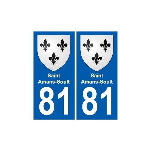 81 Saint-Amans-Soult Blason Autocollant Plaque Stickers Ville - Droits