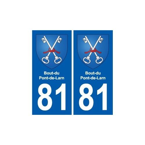 81 Bout-Du-Pont-De-Larn Blason Autocollant Plaque Stickers Ville - Droits