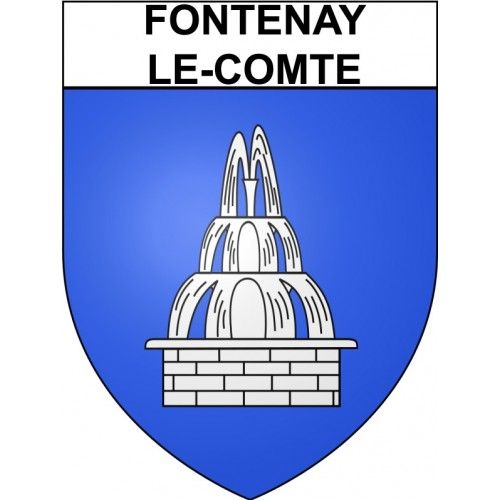 Fontenay-Le-Comte 85 Ville Stickers Blason Autocollant Adhésif - 4 Cm