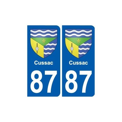 87 Cussac Blason Autocollant Plaque Stickers Ville - Arrondis
