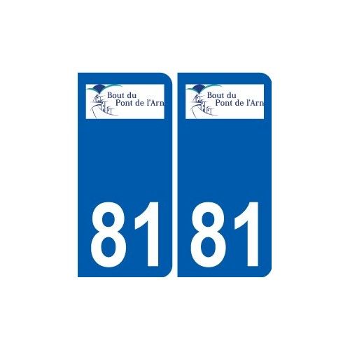 81 Bout-Du-Pont-De-Larn Logo Autocollant Plaque Stickers Ville - Arrondis