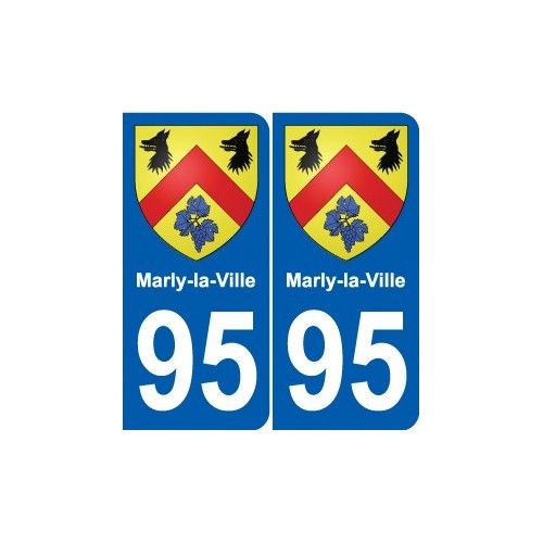 95 Marly-La-Ville Blason Autocollant Plaque Stickers Ville - Arrondis