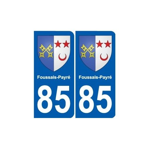 85 Foussais-Payré Blason Autocollant Plaque Stickers Ville - Arrondis