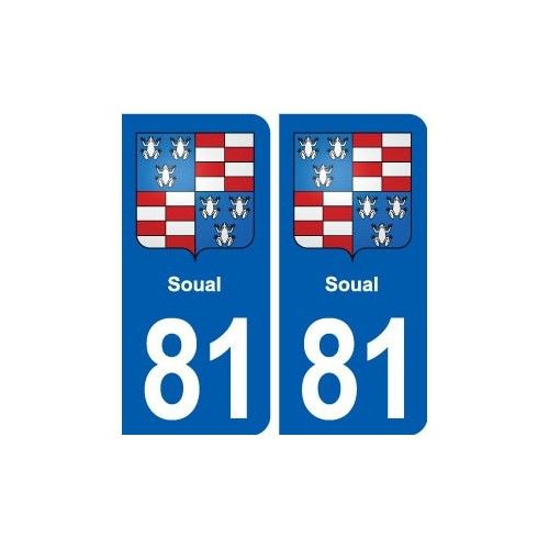 81 Soual Blason Autocollant Plaque Stickers Ville - Arrondis