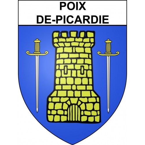 Poix-De-Picardie 80 Ville Sticker Blason Écusson Autocollant Adhésif - 17 Cm