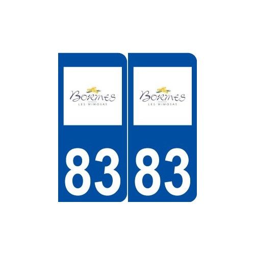 83 Bormes-Les-Mimosas Logo Autocollant Plaque Stickers Ville - Arrondis