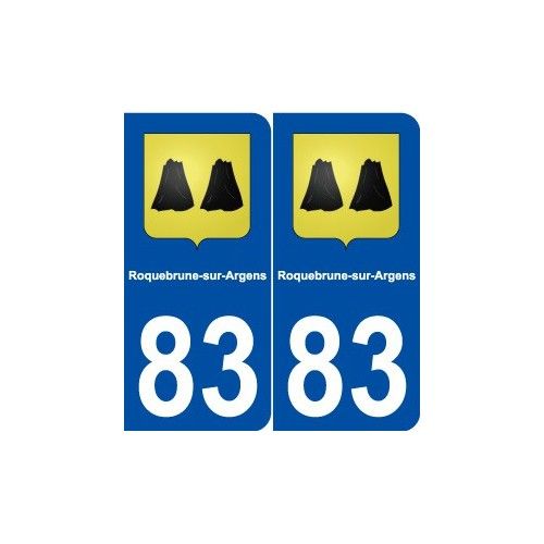 83 Roquebrune-Sur-Argens Blason Autocollant Plaque Stickers Ville - Arrondis