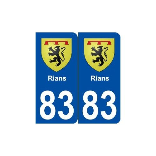 83 Rians Blason Autocollant Plaque Stickers Ville - Arrondis