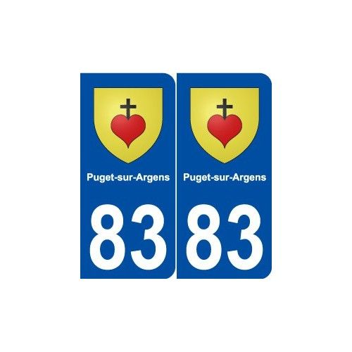 83 Puget-Sur-Argens Blason Autocollant Plaque Stickers Ville - Arrondis