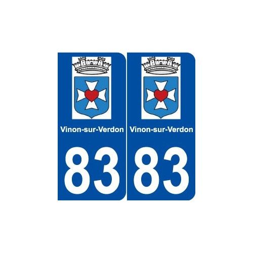 83 Vinon-Sur-Verdon Logo Autocollant Plaque Stickers Ville - Arrondis