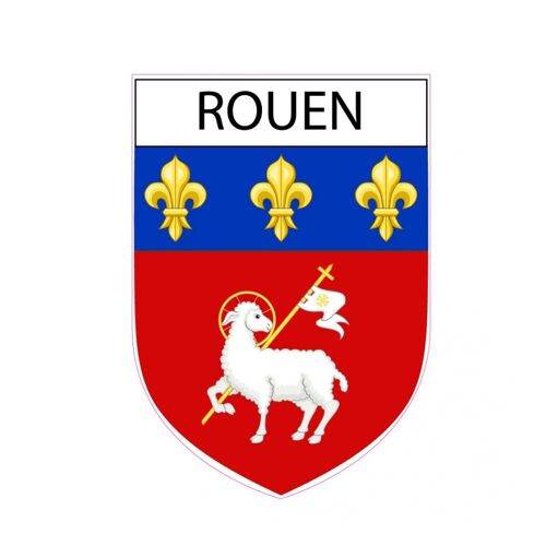 Rouen 76 Ville Sticker Blason Écusson Autocollant Adhésif - 40 Cm