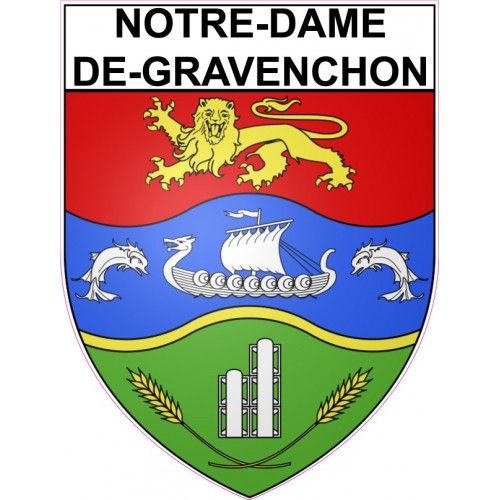 Notre-Dame-De-Gravenchon 76 Ville Stickers Blason Autocollant Adhésif - 17 Cm