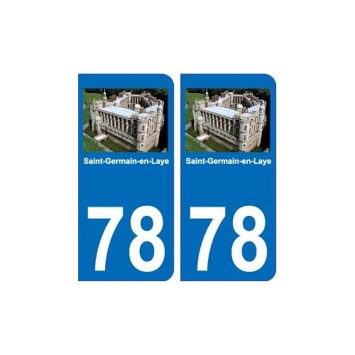 78 Saint Germain En Laye Autocollant Plaque Immatriculation Auto Ville Sticker - Arrondis