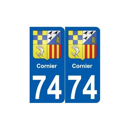 74 Cornier Blason Autocollant Plaque Stickers Ville - Arrondis