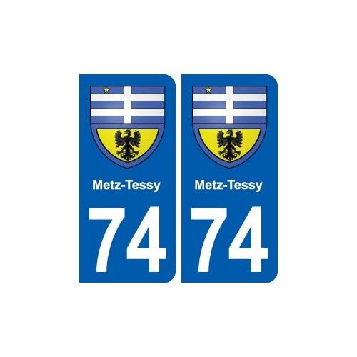 74 Metz-Tessy Blason Autocollant Plaque Stickers Ville - Arrondis