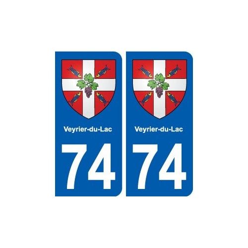 74 Veyrier-Du-Lac Blason Autocollant Plaque Stickers Ville - Arrondis