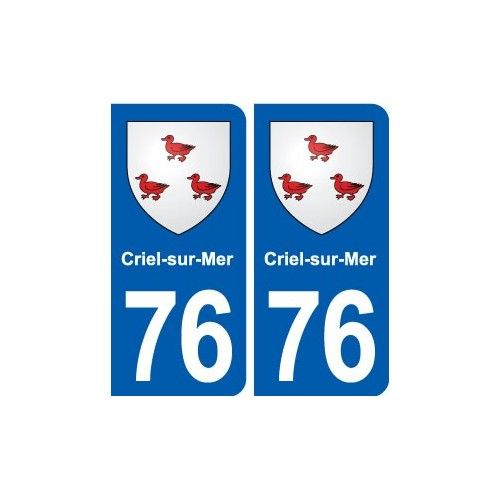 76 Criel-Sur-Mer Blason Autocollant Plaque Stickers Ville - Arrondis