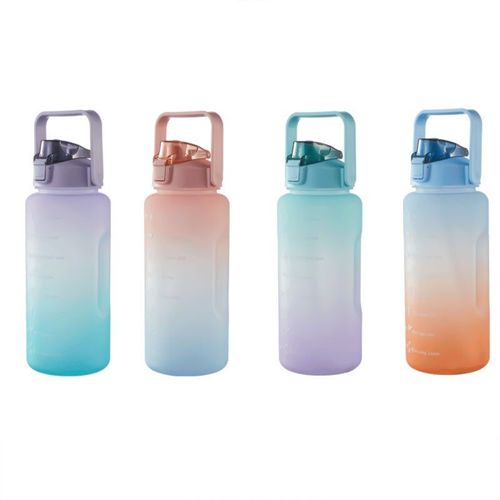 Bouteille D'eau De Motivation Pastel 2l/1.4l Avec Marqueur De Temps Et Paille, Couvercle Rabattable À Verrouillage Sans Bpa, Livraison Directe