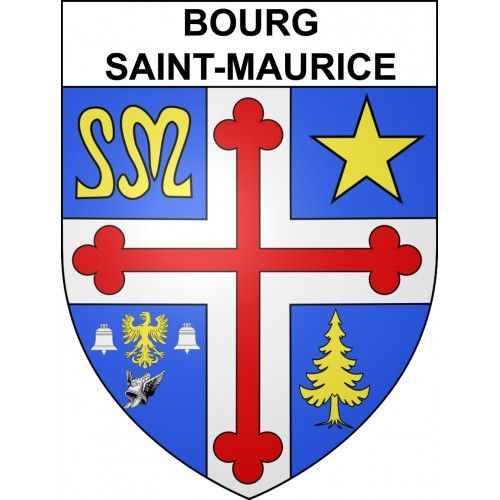 Bourg-Saint-Maurice 73 Ville Sticker Blason Écusson Autocollant Adhésif - 8 Cm