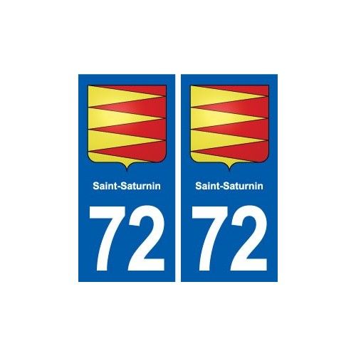 72 Saint-Saturnin Blason Autocollant Plaque Stickers Ville - Droits