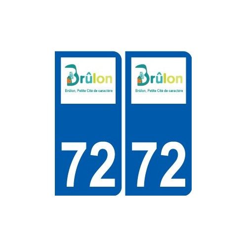 72 Brûlon Logo Autocollant Plaque Stickers Ville - Arrondis
