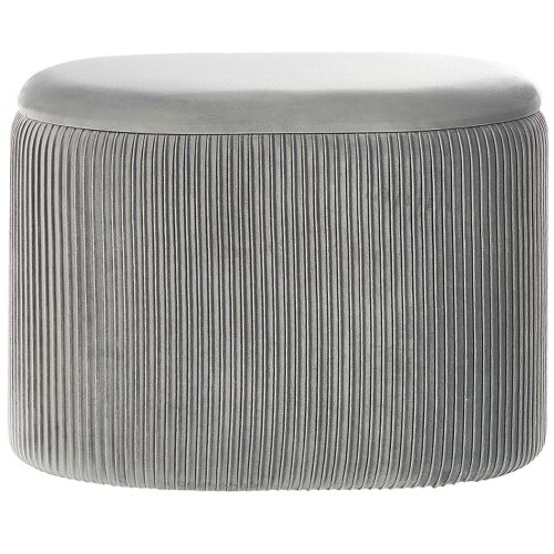 Pouf RICHLAND Gris clair Velours