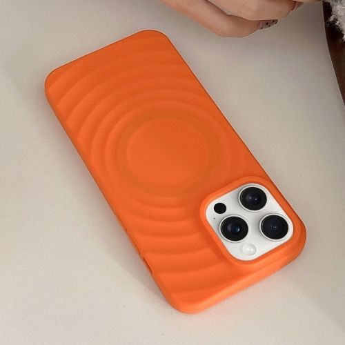 Étui Magsafe Tpu Orange Pour Iphone 16 Plus - Texture Vague Givrée