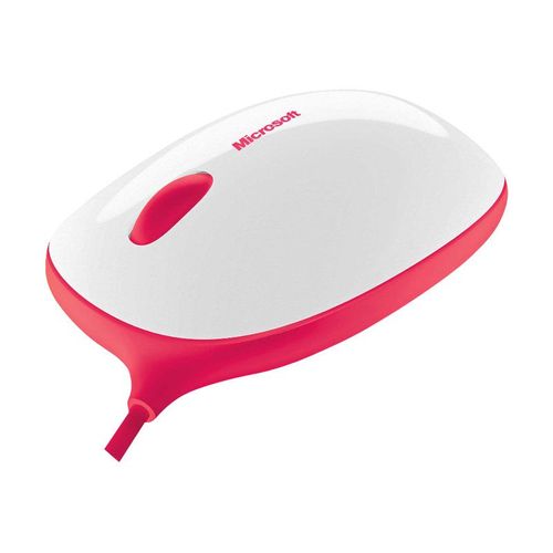 Microsoft Express Mouse - Souris - droitiers et gauchers - optique - 3 boutons - filaire - USB - blanc, rouge
