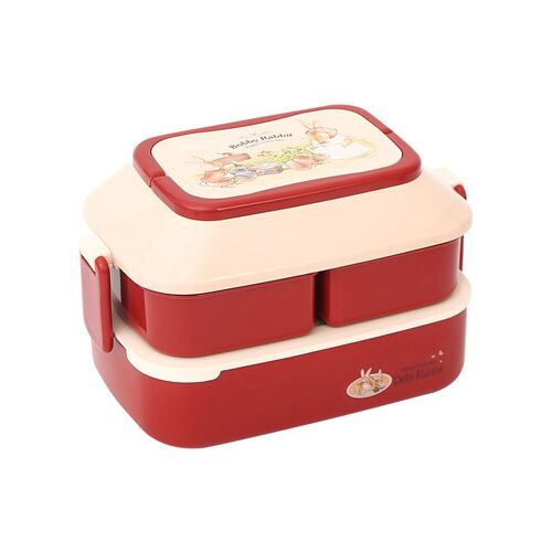 Boîte À Déjeuner En Pp Avec Poignée Pour Étudiants, Stockage Des Aliments Au Micro-Ondes, Facile À Nettoyer, Fermeture Extérieure Avec Poignée, Camping, Double Couche, Style Kawaii