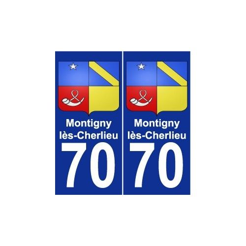 70 Montigny-Lès-Cherlieu Blason Autocollant Plaque Stickers Ville - Droits