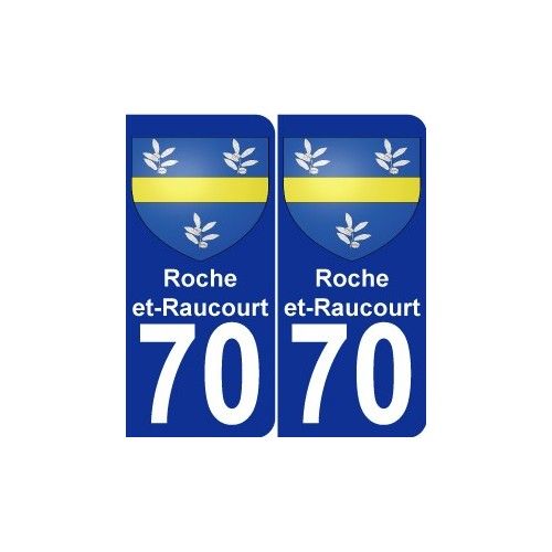 70 Roche-Et-Raucourt Blason Autocollant Plaque Stickers Ville - Arrondis