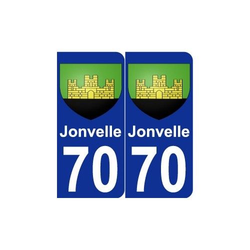 70 Jonvelle Blason Autocollant Plaque Stickers Ville - Arrondis