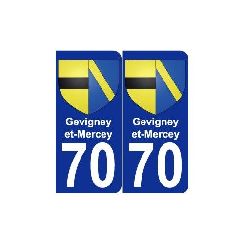 70 Gevigney-Et-Mercey Blason Autocollant Plaque Stickers Ville - Arrondis