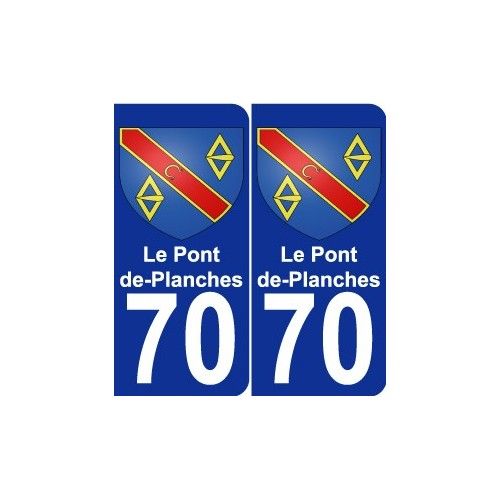 70 Le Pont-De-Planches Blason Autocollant Plaque Stickers Ville - Arrondis