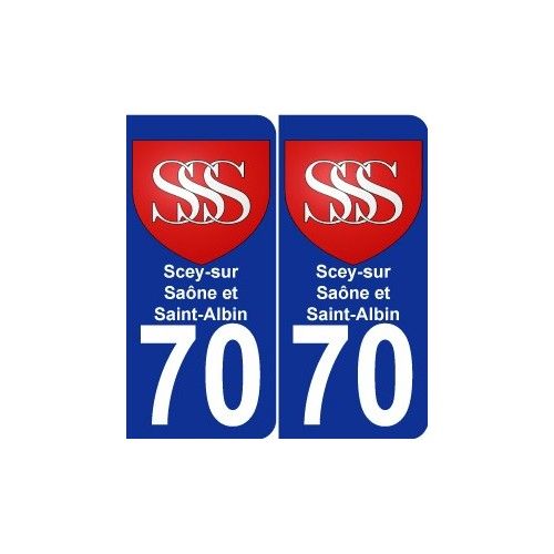 70 Scey-Sur-Saône-Et-Saint-Albin Blason Autocollant Plaque Stickers Ville - Arrondis