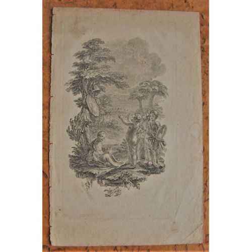 Gravure Ancienne 19° Amours Putti Mythologie